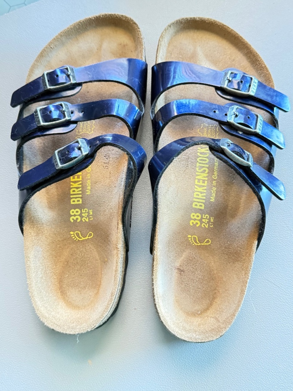 BIRKENSTOCK WOMEN'S FLORIDA BS LEATHER SANDALS Size 38
